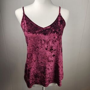 Vintage Hollister Crushed Velvet Tank Top Womens Medium Maroon Purple Fairycore
